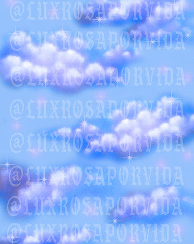 Glamour Shotz 'Sunshine On A Cloudy Day' Airbrushed Backdrop BLUES (Extra Large)