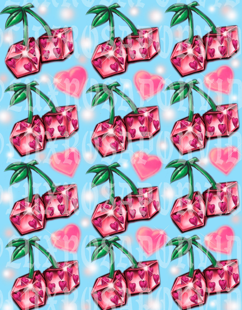 LIMITED EDITION Glamour Shotz  Airbrushed 'Sweet As Cherry Pie' Backdrop (Blueberry) (Extra Large)