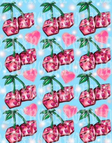LIMITED EDITION Glamour Shotz  Airbrushed 'Sweet As Cherry Pie' Backdrop (Blueberry) (Extra Large)