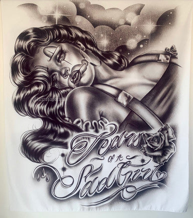 Limited Edition Tears Of A Sad Girl Tapestry (WHITE)