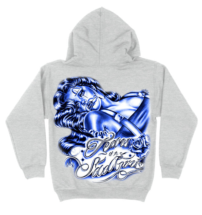 Limited Edition 'Tears Of A Sad Girl' ZIP-UP Hoodie (GREY/BLUE)