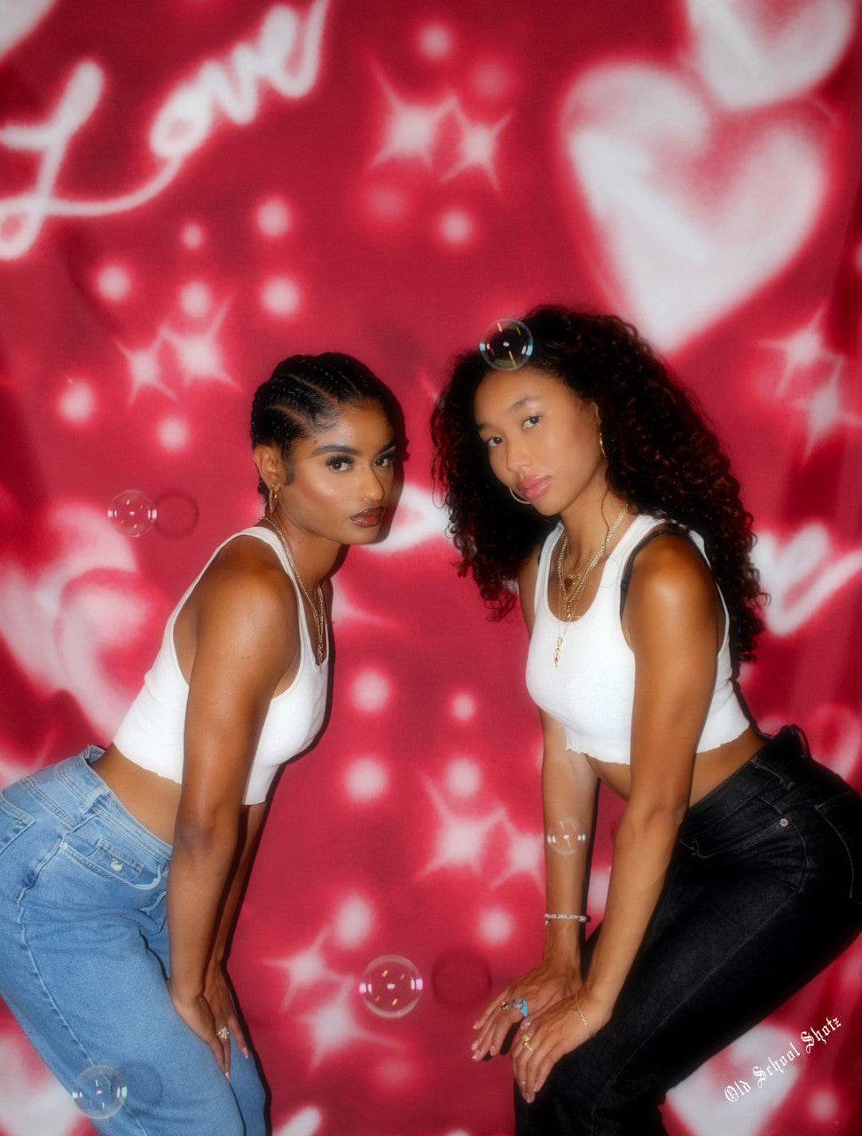 Glamour Shotz  Airbrushed 'Teenage Love' Backdrop (RED) (Extra Large)