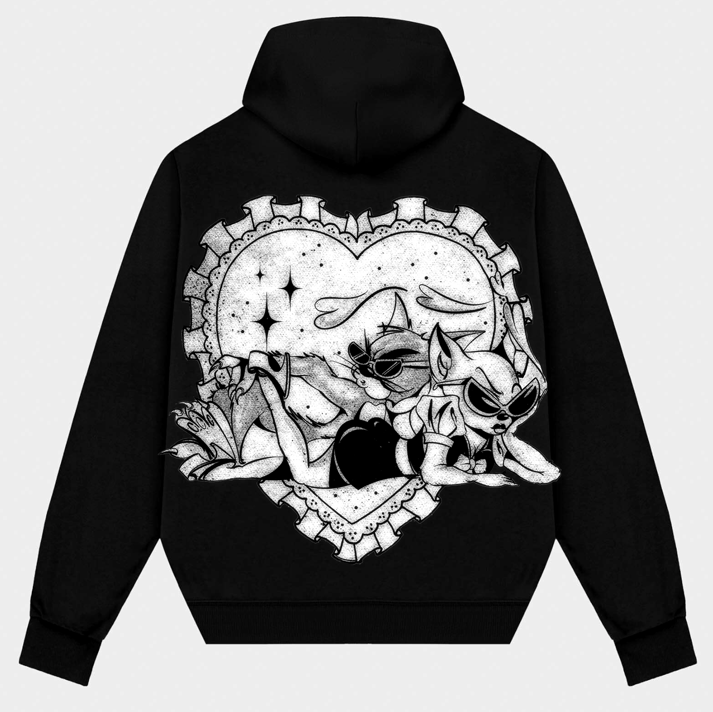 'ALWAYS THINKING OF YOU' Pen & Ink Premium Fleece Pullover Hoodie (Black)