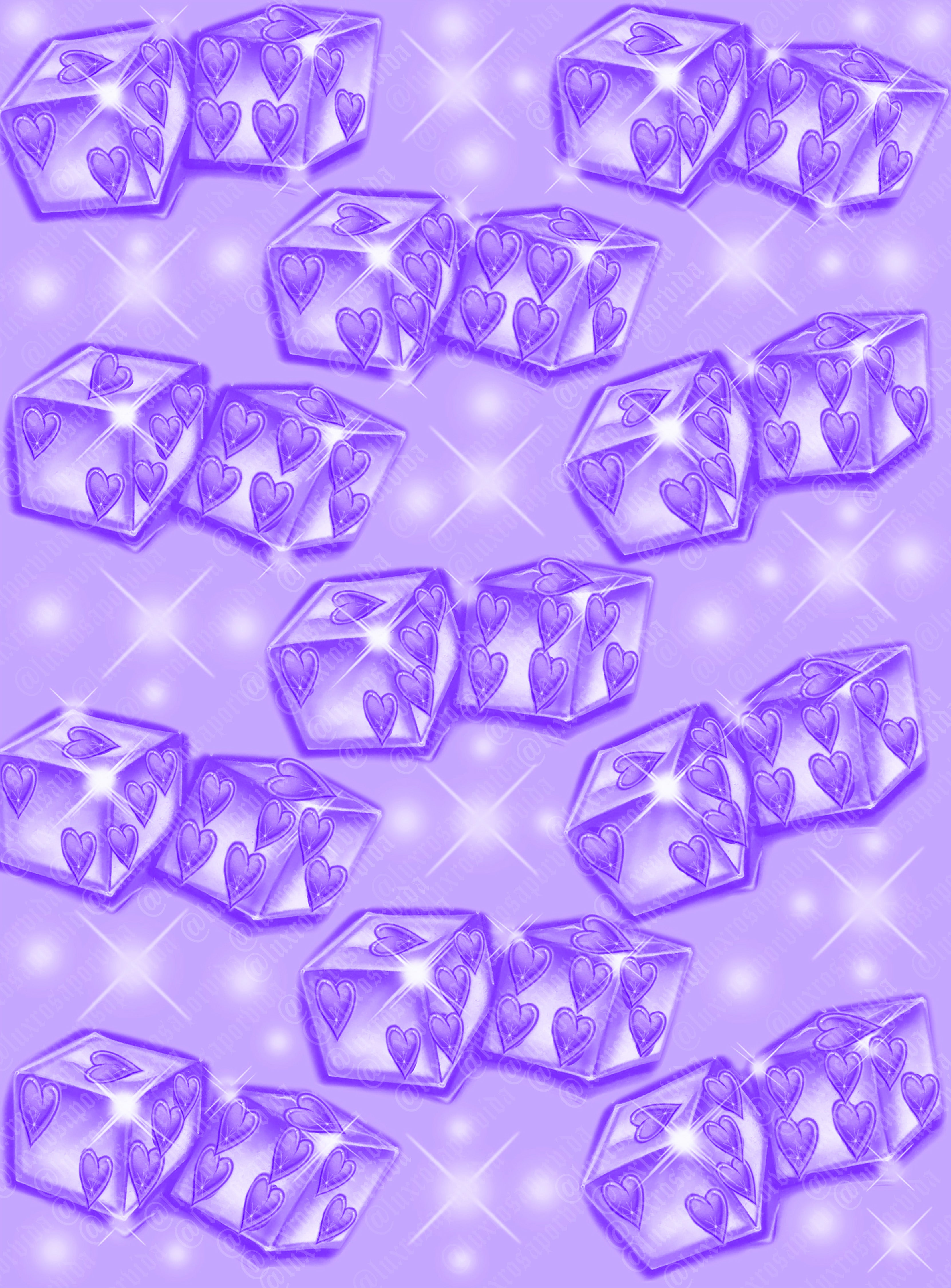 Y2K Early 2000s 'TWO OF HEARTS' Dice Hearts Airbrush 90s Old School Backdrop (X-Large) PURPLE