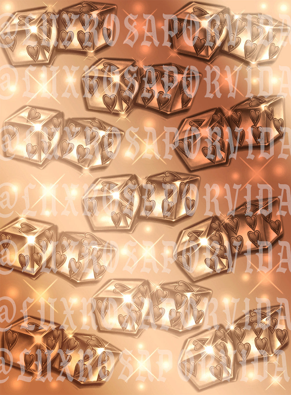 Glamour Shotz 'TWO OF HEARTS' Airbrushed Dice Backdrop (X-Large) BROWN OMBRÉ