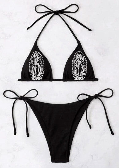 Lux Rosa VIRGENCITA Embroidered Bikini (BLACK)