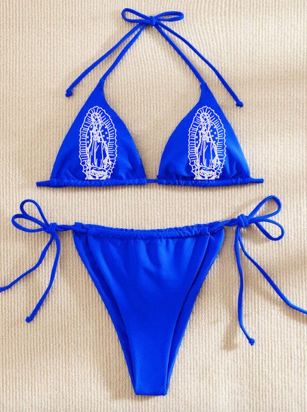 Lux Rosa VIRGENCITA Embroidered Bikini (BLUE)