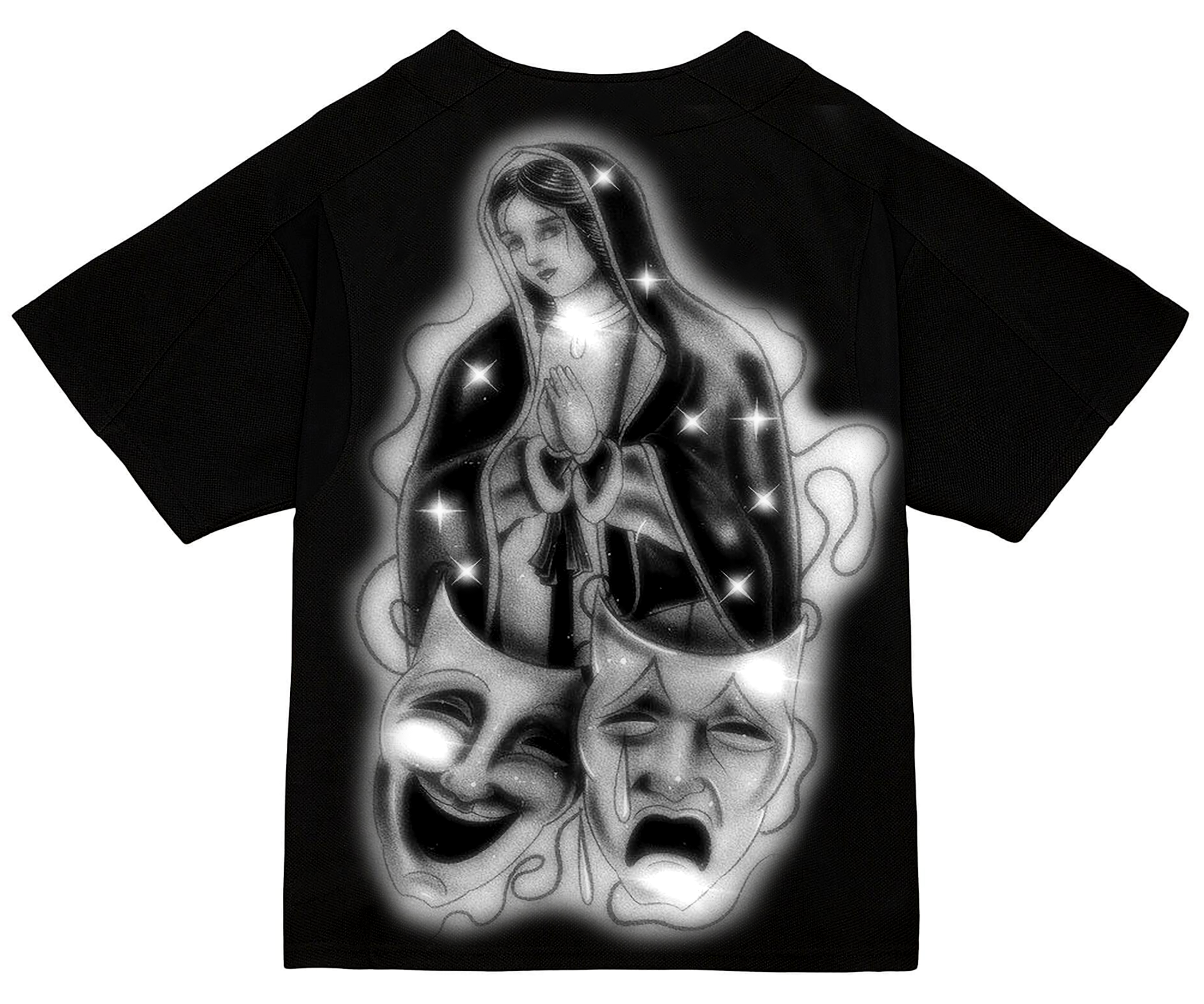 ULTRA PREMIUM 'BLESSINGS & PROTECTIONS' Pen & Ink Cut & Sew BASEBALL Jersey (Black/White)