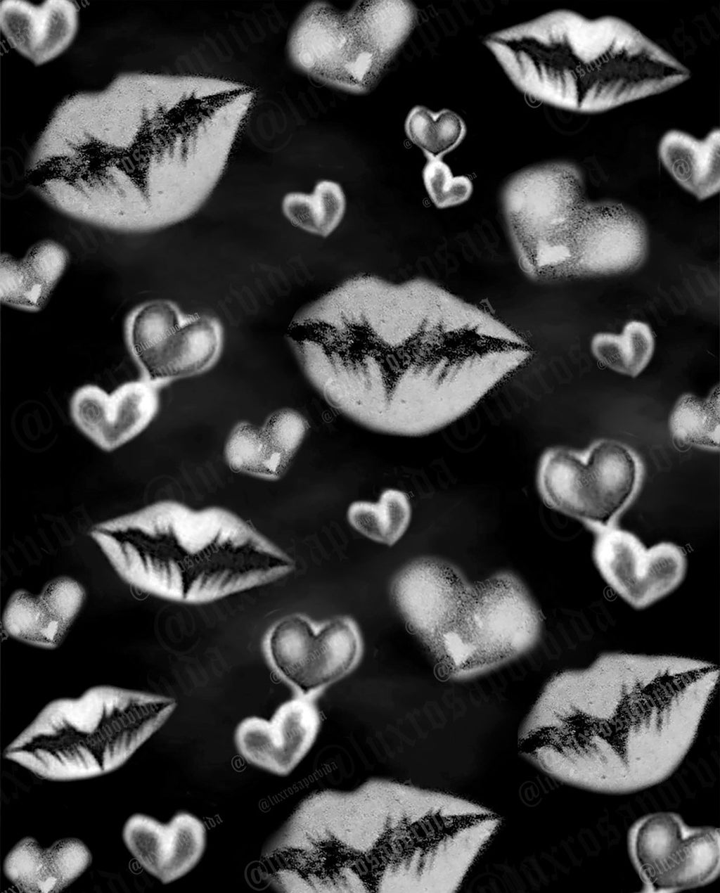 Glamour Shotz  XOXO Airbrushed Backdrop BLACK (Extra Large)