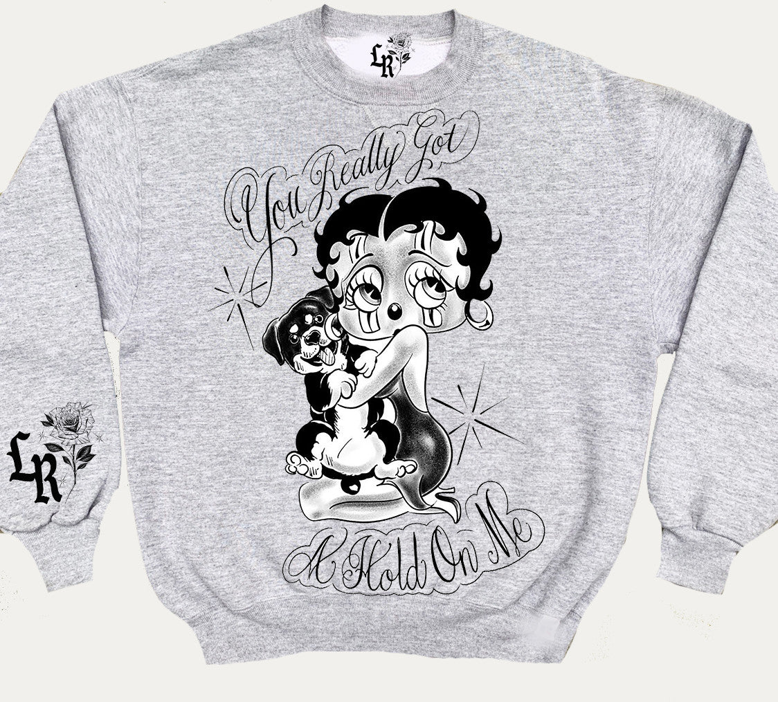 'You Really Got A Hold On Me' Pen & Ink Crewneck (Heather Grey)