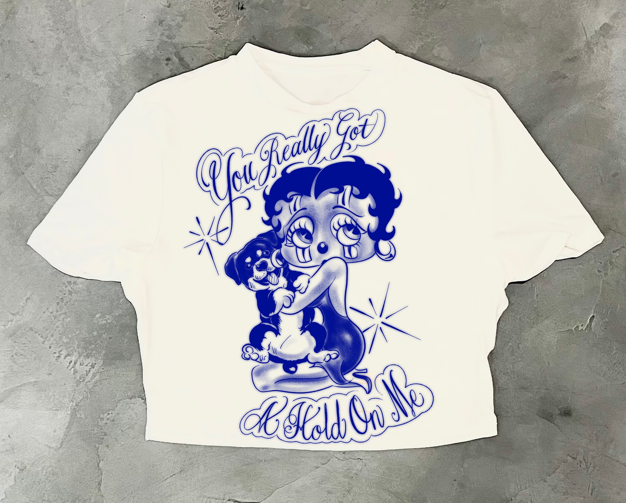 Limited Edition 'You Really Got A Hold On Me' Pen & Ink White Crop Tee